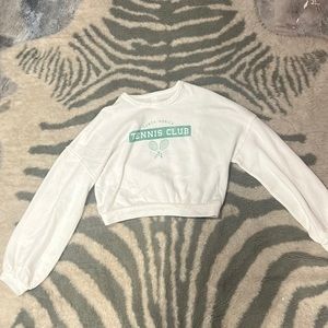 Arizona Jean co Santa Monica Tennis club cropped junior sweatshirt